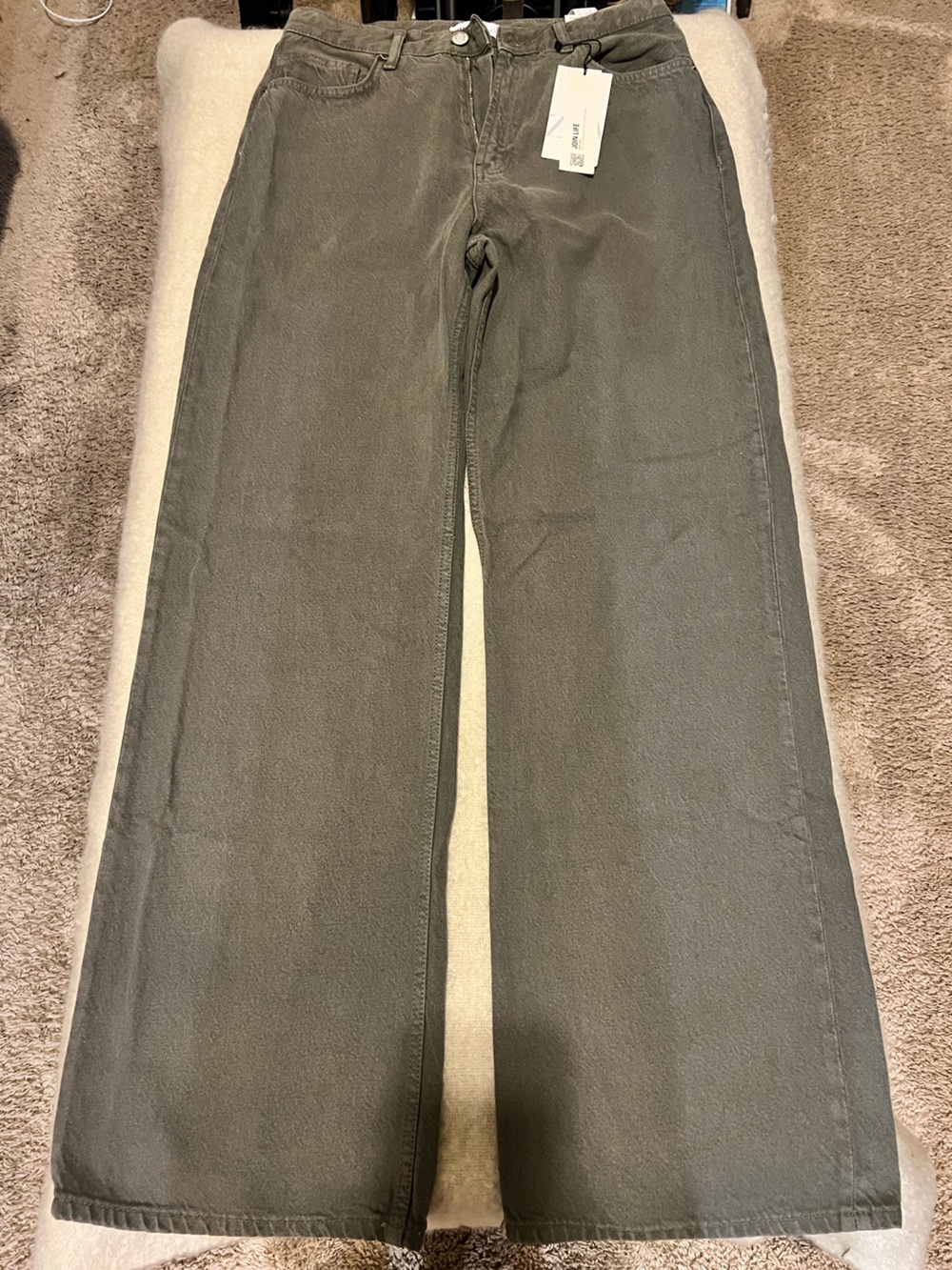 Zara Wide Leg Jeans in Olive